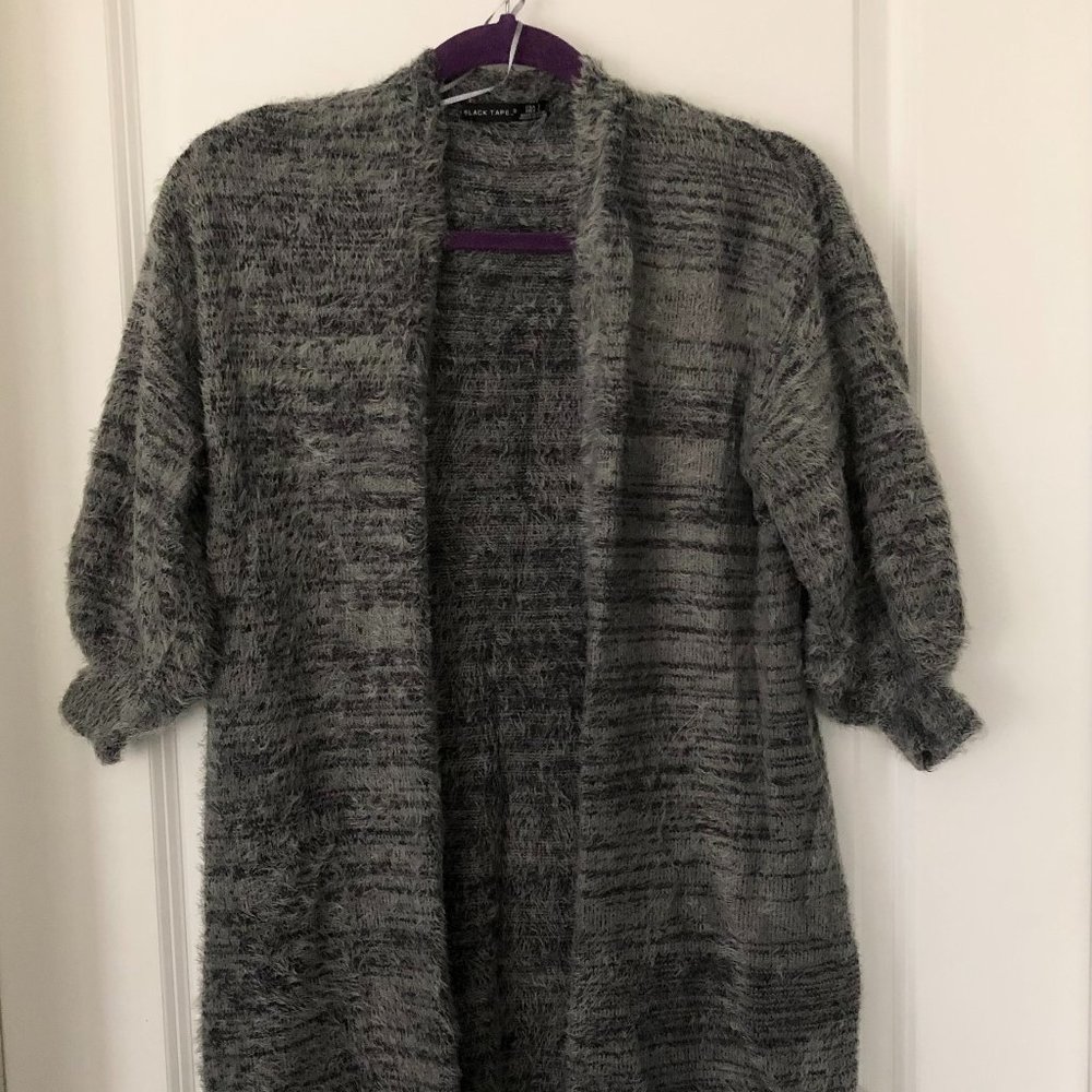 Short Sleeve Gray Cardigan